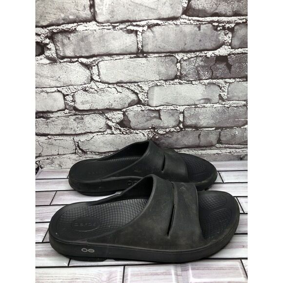 Oofos Ooahh Black Recovery Rubber Sport Slides Sandals Men’s Size 11M US/44EU main image 16
